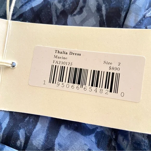 💔SOLD $890 Ulla Johnson Thalia Blue Velvet Shirt Dress Size 2 NWT - Picture 15 of 16